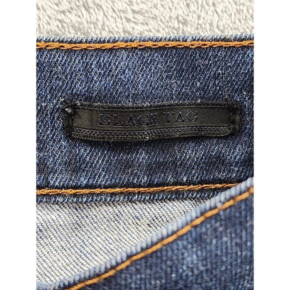 Zara Man Black Tag Straight Leg Denim Jeans Size 30 Blue Dark Wash Stretch Slim - Picture 8 of 16